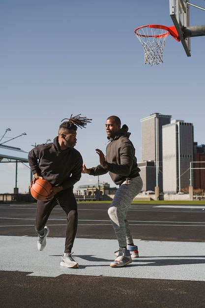 People playing basketball