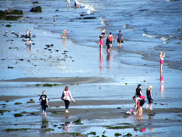 People playing at beach