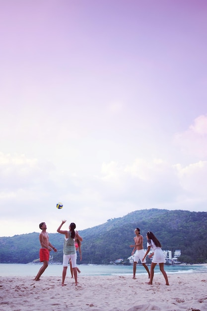 People playing volleyball