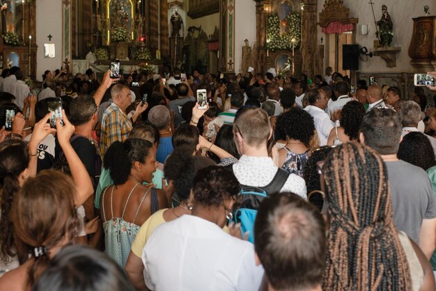 People praying at a religious mass