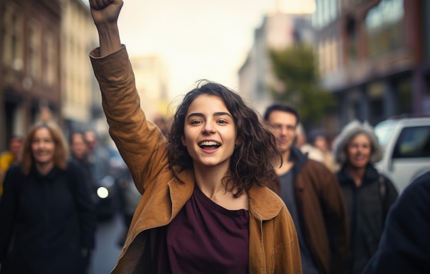 Люди протестуют против общественных активистов на митинге