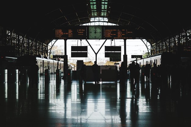 Photo people at railroad station