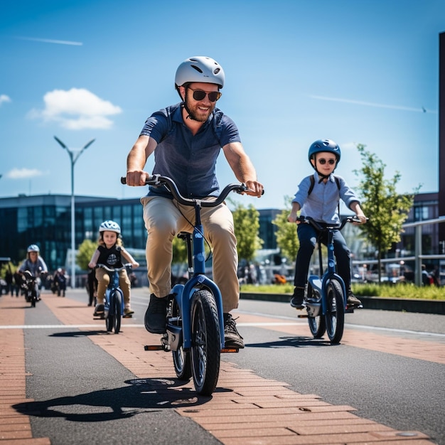 Photo people riding a bicycle happy bike riders ciclistas