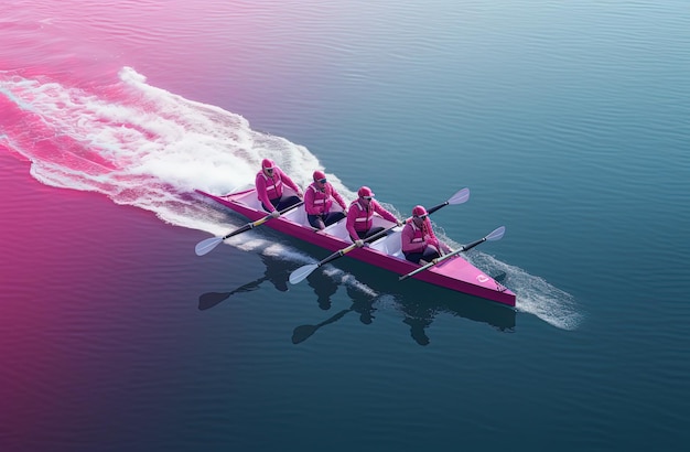 Photo people rowing in the sea