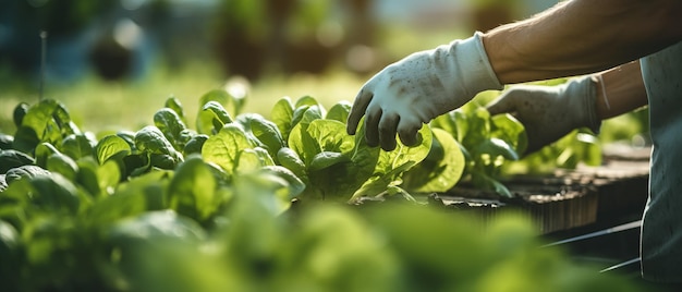 Photo people's hands taking care of harvesting vegetables that were created by realistic generative ai