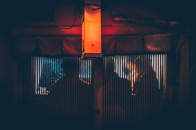 people seen through blinds