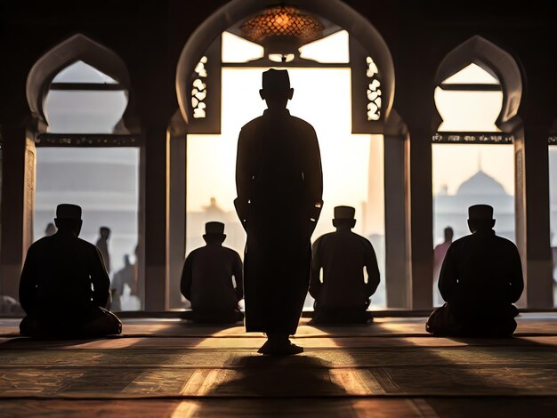 People Sholat In Mosque