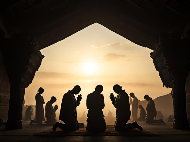 People Sholat In Mosque