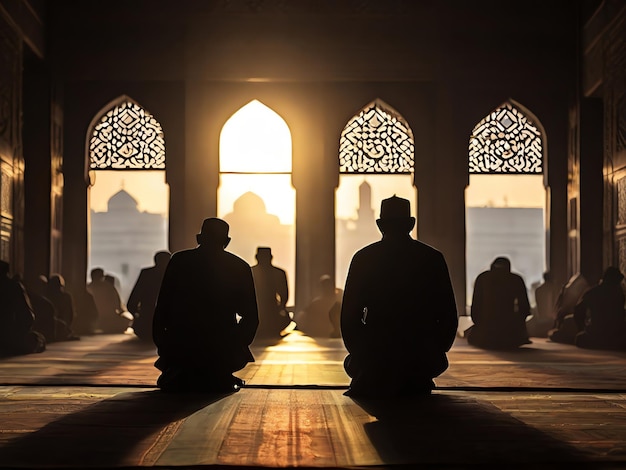 People Sholat In Mosque