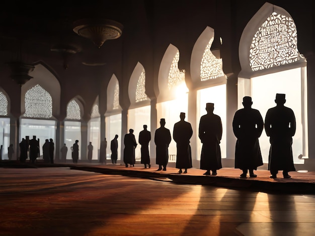 People Sholat In Mosque