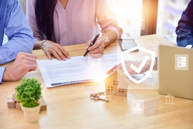 People signature for buy insurance concept hand signature document for life insurance investment