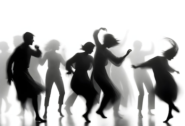 Photo people silhouettes dancing