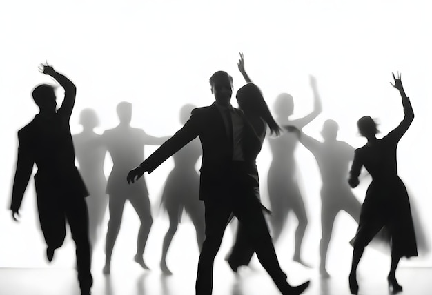 Photo people silhouettes dancing