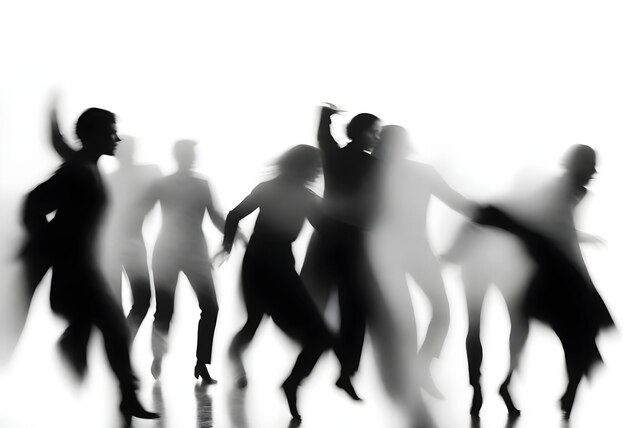 Photo people silhouettes dancing