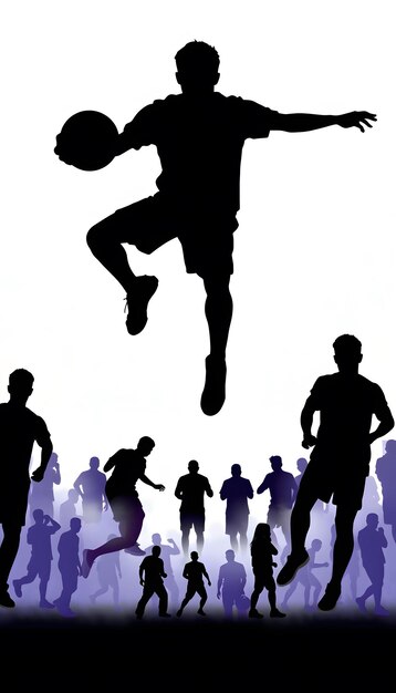 Photo people silhouettes sports isolated with white highlights