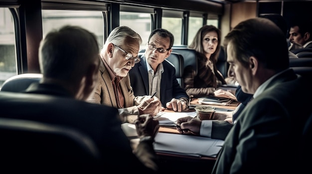 People sitting around a table in a meeting