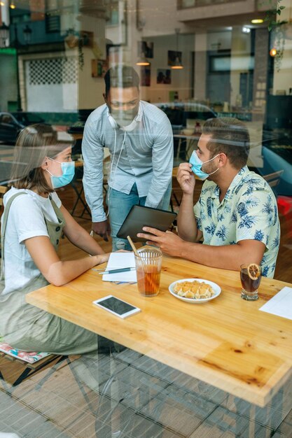 People sitting in restaurant