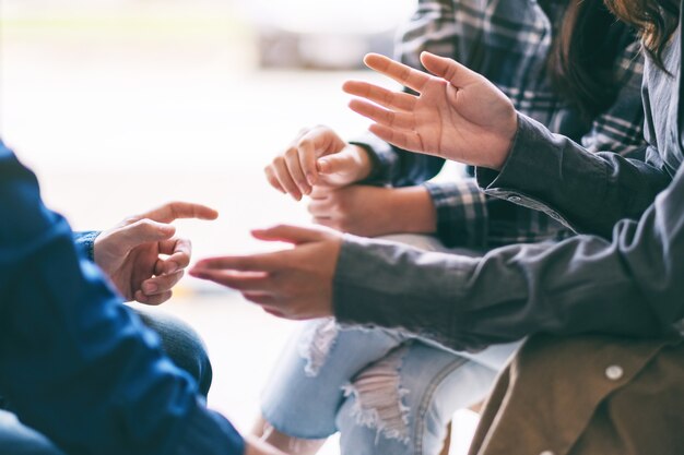 People sitting and talking together