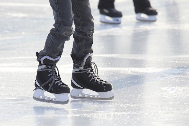 People skating on the ice rink
