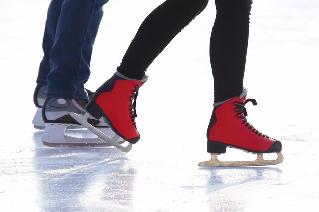 People skating on the ice rink