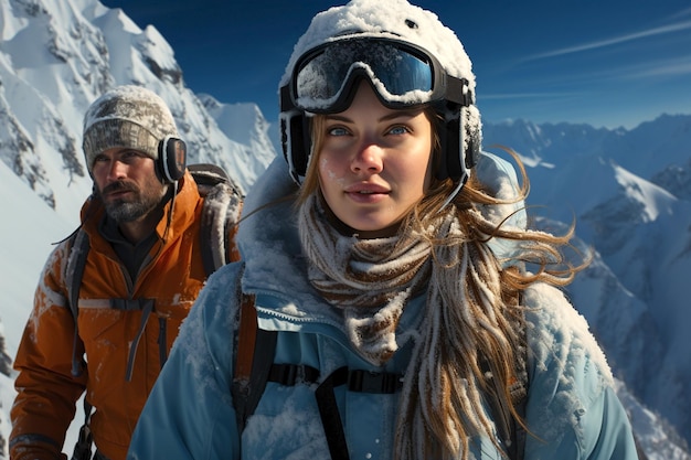 people skiing on mountains resortspending winter holidays