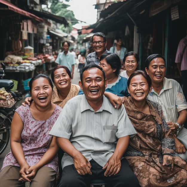 Foto la gente sorride a denpasar