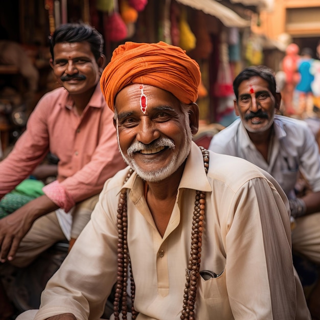 写真 ジャイプールで笑顔の人々