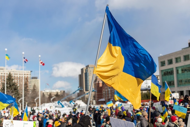people on street against sky