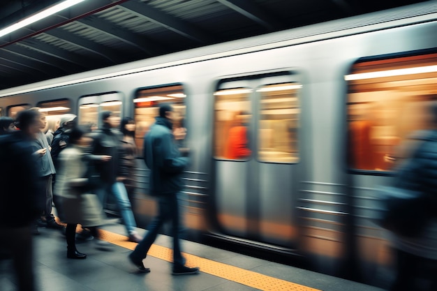 people at subway AI generated image