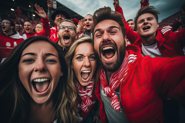 Foto i tifosi in uno stadio di un evento sportivo che applaudono e sostengono la loro squadra preferita