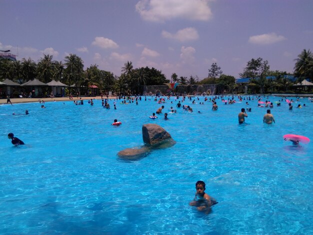 People swimming in pool