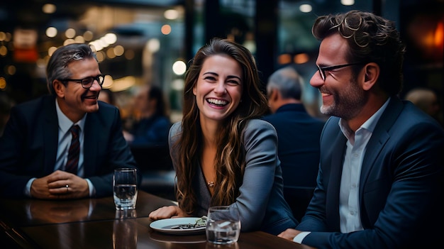 Photo people talking in a business meeting