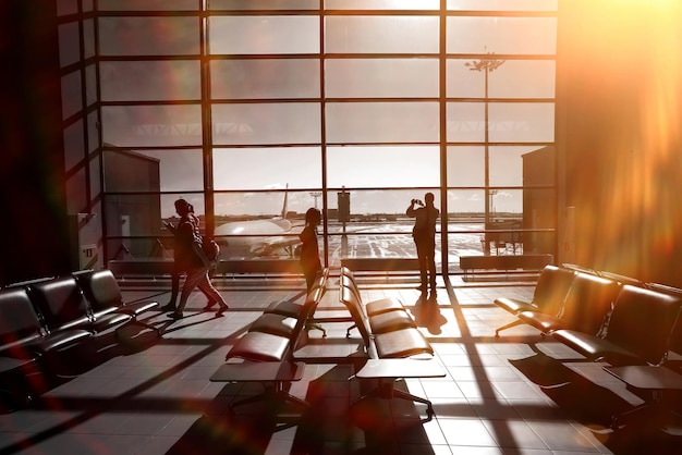 People in the terminal at the airport