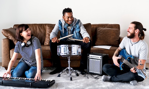 People together enjoying music