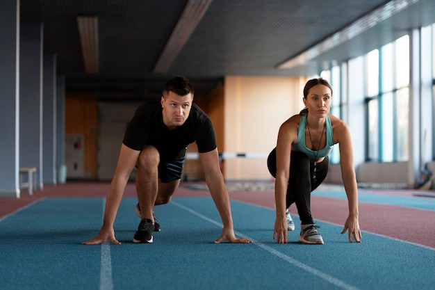 People training for athletics