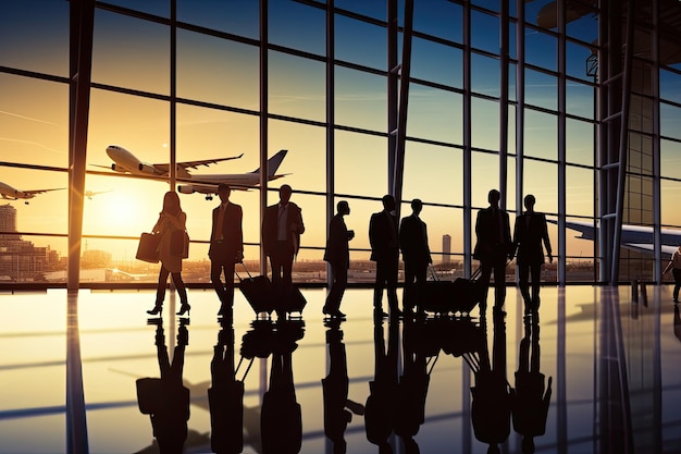 people traveling in airport