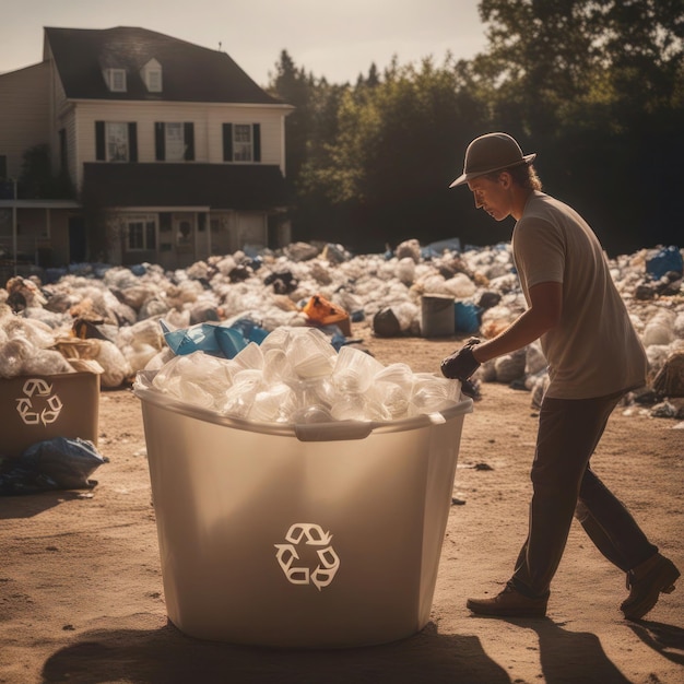 people on a trip to recycle bottles