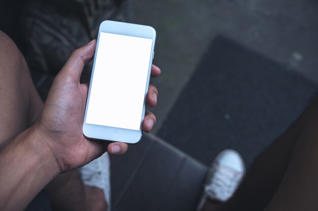 People using mockup smartphone