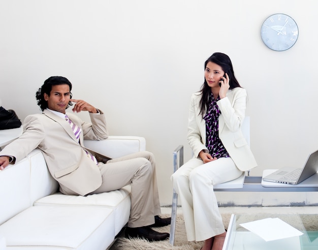 People waiting in an office