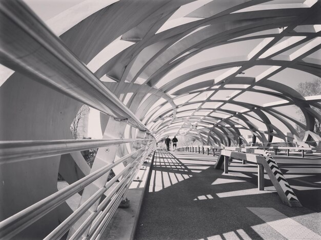 People walking on a bridge