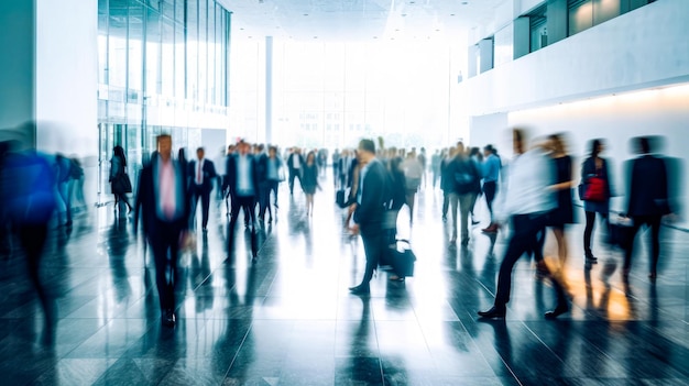 People walking in an office building