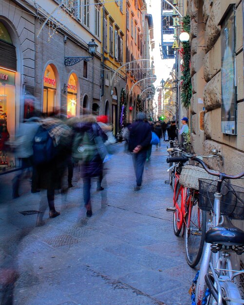 People walking on street in city