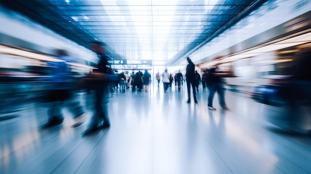 People walking in a subway station