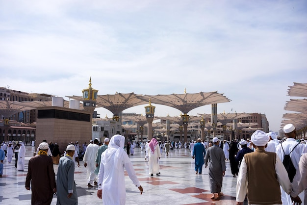 People walking in temple