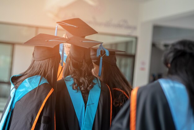 People wearing mortarboard in university