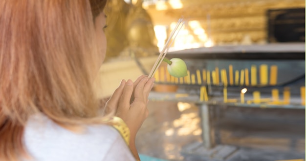 People who come to the temple to seek blessings from the divine.