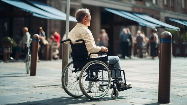 障害者は車椅子で公共の場所のどこにもアクセスできます
