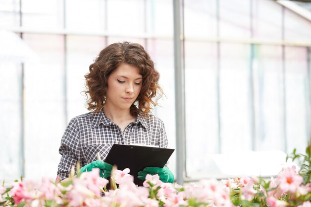 People working in a garden store