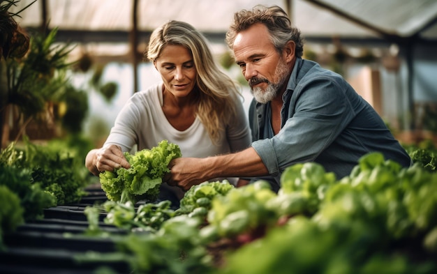 People working greenhouse farm