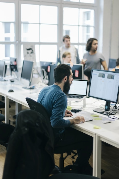 people working in office